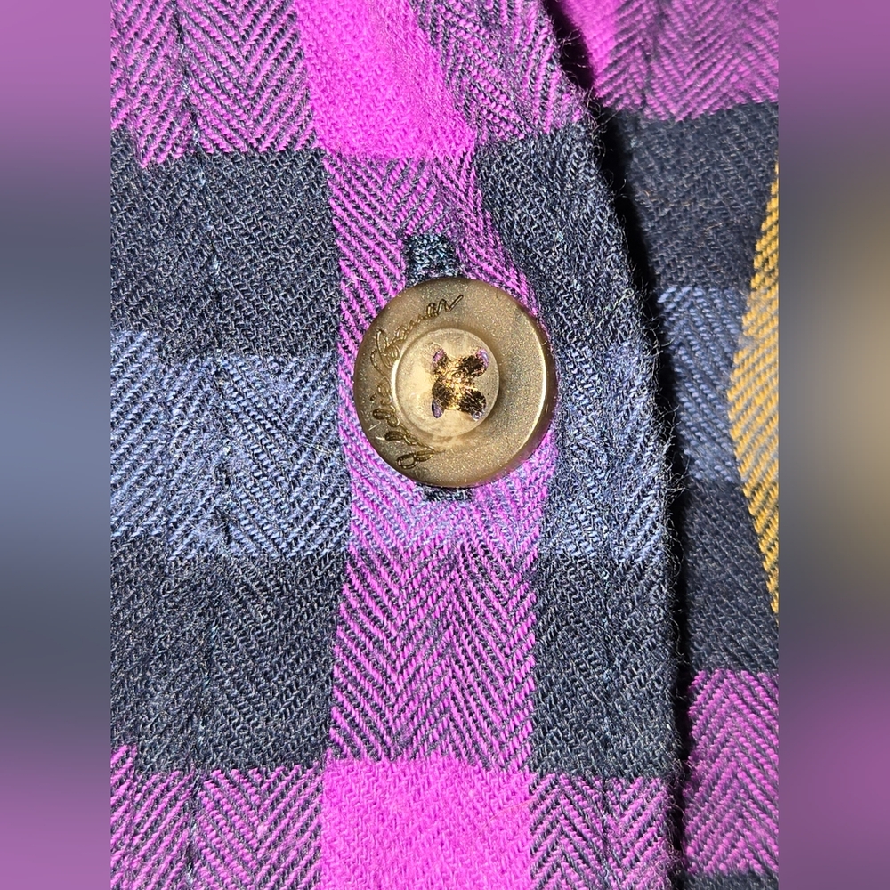 Eddie Bauer Women's Plaid Purple & Blue Button-Up Shirt - Picture 3 of 7